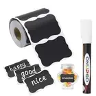Chalkboard Label Stickers with Marker Reusable for Jars, Pantry,and Organization