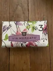 New Via Mercato No3 Bar Soap With Pepe Rosa, Lavender Vanilla Bean Shea 7 Oz