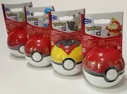 (4) MEGA Construx Pokemon Pokeball Toy Set Sprigatito Fuecoco Quaxly Skwovet