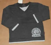 12 m 1 year NWT Pumpkin Patch BASIC Dark Gray Long Sleeve SHIRT Top Boys
