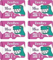 ZenRex 16GB Pack of 1, 6 Count Micro SDHC High Speed C10 U1 A1 Memory Card for Camera Tablet Smartphone with Adapter
