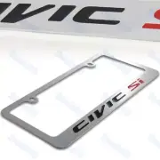 For HONDA CIVIC SI Chrome Plated Brass License Plate Frame with Chrome Cap