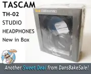 Tascam TH-02 Studio Headphones Black Recording Monitoring Foldable New In Box