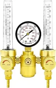 OYHBO Dual Output Argon Regulator CO2 Flow Meter for Mig Tig Welding Welder CGA-580 Inlet