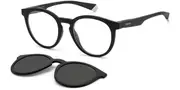 Polaroid PLD 2132/CS with Clip-On 003/M9 Men's Glasses Black Size 49 - Private Health Rebate - Blue Light Block Available