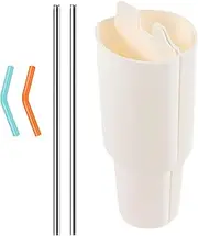 Silicone Cup Divider Liner for 40 oz Cup Lightweight Flexible Silicone 2 in 1 Smooth Versatile 2 in 1 Beverage Separator with Straws and Sleeves for Office Sports