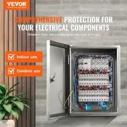 Steel Electrical Box 40x30x25 cm 304 Stainless Steel Electrical Enclosure Box Wall-Mounted Outdoor Electrical Electronic Equipment Enclosure