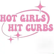HOT Girls HIT CURBS Stickers, Funny Car Girly Stickers, Pink Cute Bumper Sticker Fashionable Waterproof Car Decals for Laptop Suitcase Automotive Window Ladies Driver