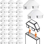 32 Packs White Vinyl Picket Fence Caps 7/8 x 3 Vinyl Picket Fence Caps Viny