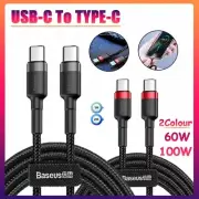 High-Speed Baseus USB C to Type C Charger Cable 60W 100W for Samsung Data Cable