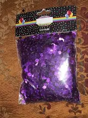 PURPLE Color Metallic 1/4" Dot Circle Confetti Sequins Crafts NO Holes 8 oz Bag