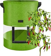 Fabric Plant Pots,Nonwoven Thickened Growing Pots | Multi-Purpose Pouches with Handles, Visible Space, Outdoor Supplies for Tomato Vegetable Fruits
