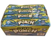 Sour Punch Straws Blue Raspberry Candy 24 Count Box Bulk Candies 24 Packs