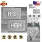 His & Hers Cotton Bath Rug Set - Plush, Absorbent Mats in Lakeside Grey