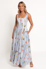 [PUP52] Harper Maxi Dress - Esme Print 6 Blue