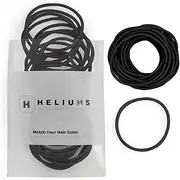 Heliums Black 2mm Hair Elastics, Color Match Hair Ties for Fine Hair, 1.75 Inch Standard Size - 40 Count