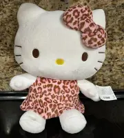 Sanrio Hello Kitty 14 Inch Plush 2014 Leopard Dress and Bow Stuffed Animal