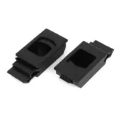 Window Door Cabinet Lock Black Plastic Recessed Flush Sliding Pull Latch 2pcs
