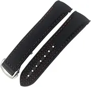 [XNWKF] Rubber Nylon Leather Watchband 20mm 22mm 19 21mm For Omega Seamaster GMT Planet Ocean Diver 300 Orange Silicone Watch Strap