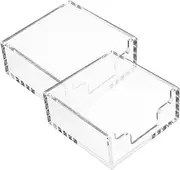 DOITOOL Modern Memo Dispenser Desk Notes Memo Holder Acrylic Box Office Supplies Paper Holder
