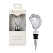 Twine White Geode Bottle Stopper, Crystal Wine Bottle Stopper, Fits Standard ...
