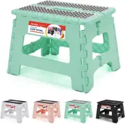 9" Folding Step Stool 300LB Capacity Non Slip Foot Stool with Handle Plastic NEW