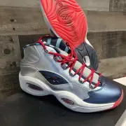 Reebok Harden x Question Crossover Mid Allen Iverson FZ1366 Silver Blue Sz 11