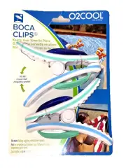 2 O2COOL BOCA CLIPS Dot / Striped Flip Flop Sandals Clips for Beach Towel NEW