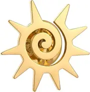 [LLYANZ] Gold Plating Sunshine Sun Stainless Steel Brooch for Men Shirt Badge Lapel Pins Clips
