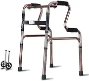 Walker, Aluminum Foldable Walking Mobility Aid Rollator 2 in 1 Wheeled Walker for Elderly Little Surprise