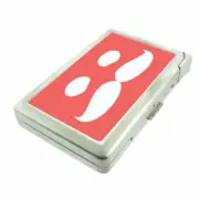 Moustache Face Em1 Cigarette Case with Built in Lighter Metal Wallet