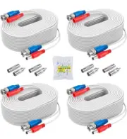 ANNKE 4x100ft BNC Video Power Cables Wires for Home Security CCTV Camera System