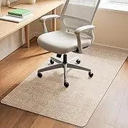 Office Chair Mat for Hardwood Floors 48"x36", Durable Non-Slip Large Tile Floor Protector, Anti-Scratch Thick Heavy-Duty Recyclable Gliding Desk Mats for Computer Rolling Chairs, Light Brown