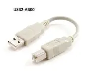 6" USB 2.0 A-Type Male to B-Type Male Printer/ Scanner/etc Cable, USB2-AB00
