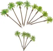 12pcs Coconut Tree Model Palm Leaves Fine Model Sand Mini Trees for Crafts Greenery Decor Artificial Plant Inflatable Tropical Leaf Vine Vines Ocean Decor Palm Plants Plastic