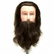 Celebrity Mr. Sam Barber Cosmetology Male Human Hair Manikin with Beard