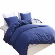 2000TC Ultra Soft Quilt Doona Duvet Cover Set Single Double Queen S King Navy