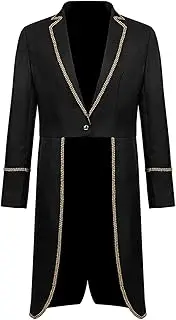 [Resnan] Gothic Tailcoat Jacket for Men Circus Ringmaster Costume Halloween Long Cosplay Prom Tuxedo