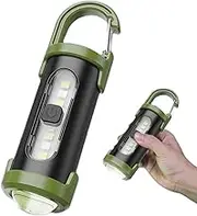 Small Key Chain Flashlight | Compact Rechargeable Flashlight | 4 Modes Adjustable with Hooks Multifunctional Led Light for Camping Outdoor Safety Warning Everyday Carry Cycling