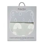 2PK Bubba Blue 48x82cm Nordic Waterproof Change Mat Cover Baby 0-12m Grey/Sand