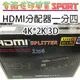 [佐印興業] 1進4出 HDMI 分配器 影音分配器 4K*2K 1080p 支援3D影音 HDMI 1.4b規範