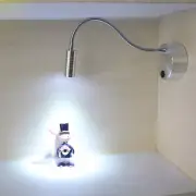 3W LED Portable Light Wireless Battery-Powered Gooseneck Reading Lamp Button