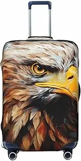 [CADREWY] eagle Print Travel Suitcase Cover Luggage Protector with Elastic Anti Scratch for Carry On, Black, Medium