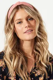 Nadia Knot Headband in Pink one size