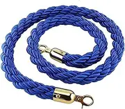 5 Ft Queue Divider Hemp Braided Rope, Stanchion Hemp Braided Rope Commercial Crowd Control VIP Hanging Rope for Home Theater, Business, Grand Event(Color:Blue)