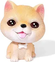 Bobble Head Dogs, Resin Car Dashboard Puppy Ornament, Mini Shaking Head Dogs, Nodding Doggy Figures for Car Home Office Desk Decoration(Shiba Inu)