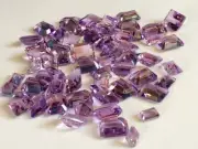 4x6mm-7x9mm Brazilian Amethyst Emerald Cut Stone Lot, 5 Pcs Natural Pointed Back