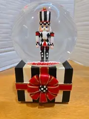 MacKenzie Childs Musical Nutcracker Gift Snow Globe "Jingle Bells" NWOB Gorgeous
