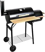 Grillz 2-in-1 Offset BBQ Smoker - Black