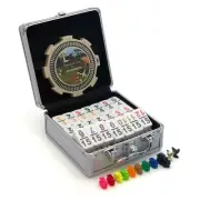 15 Numeral Pro Size Mexican Train Chicken Domino Set in Aluminum Case